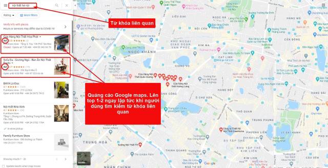 Quảng cáo bản đồ Google Maps